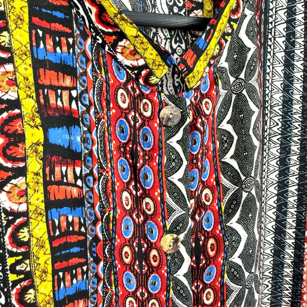 Citron Santa Monica Womens Plus Size 1X Wearable Art Blouse Shirt Top Artsy - Picture 4 of 8
